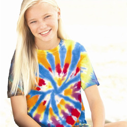 Youth Rainbow Cut-Spiral Tie-Dyed T-Shirt