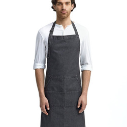 Four-Pocket Jeans Stitch Denim Bib Apron