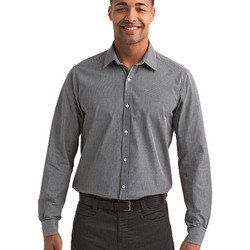 Microcheck Gingham Long-Sleeve Cotton Shirt