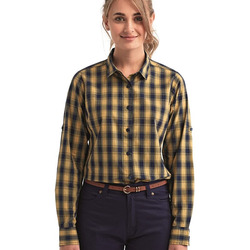 Women's Mulligan Check Long Sleeve Cotton Dress Shirt