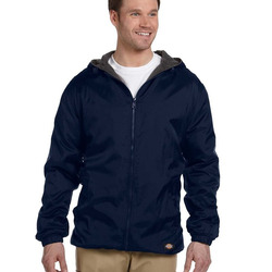 Fleece Lined Nylon Hooded Jacket