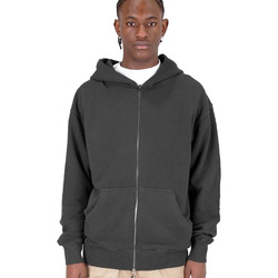 Garment-Dyed Double-Zip Hooded Sweatshirt
