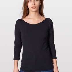 6344 Sheer Jersey 3/4 Sleeve Boat Neck