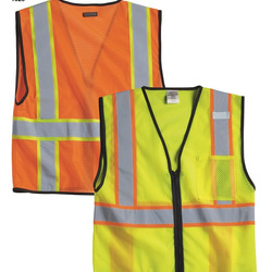 Economy Contrasting Vest with Zippered Front