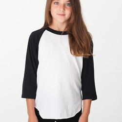 BB253 Youth Poly-Cotton 3/4 Sleeve Raglan