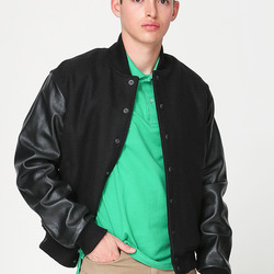 RSAWN402 Wool Club Jacket w/Leather Sleeves