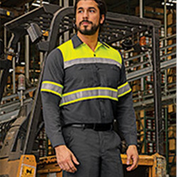Hi-Visibility Colorblock Ripstop Long Sleeve Work Shirt